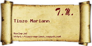 Tiszo Mariann névjegykártya