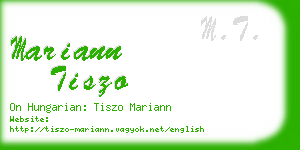 mariann tiszo business card